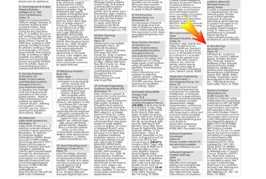 Dallas Morning News_eTear Nationwide PERM recruitment advertising coverage